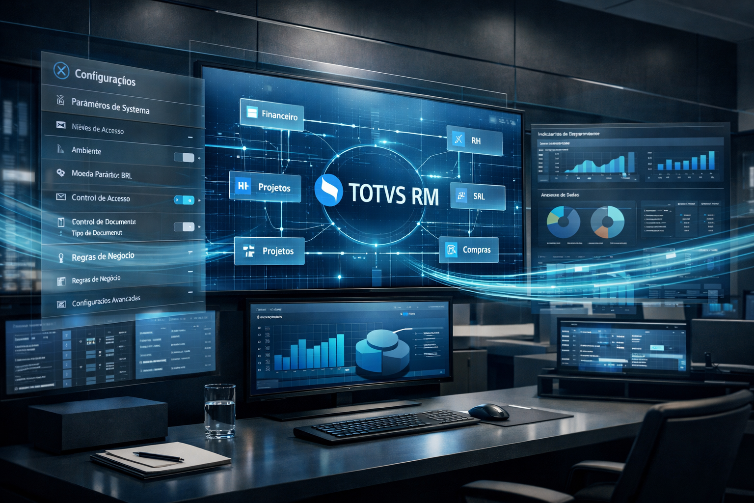 Ilustração do ecossistema TOTVS RM da CoreDB